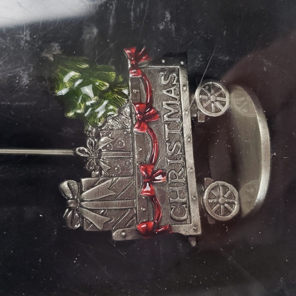 St. Nicholas Square set of 3 photo holders 4.5" tall Merry Christmas train - Picture 6 of 7